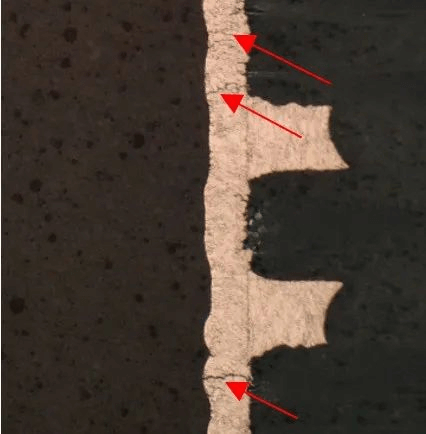 冷熱沖擊測試位置3切片圖