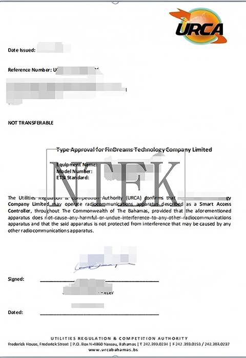 巴哈馬URCAR認(rèn)證證書